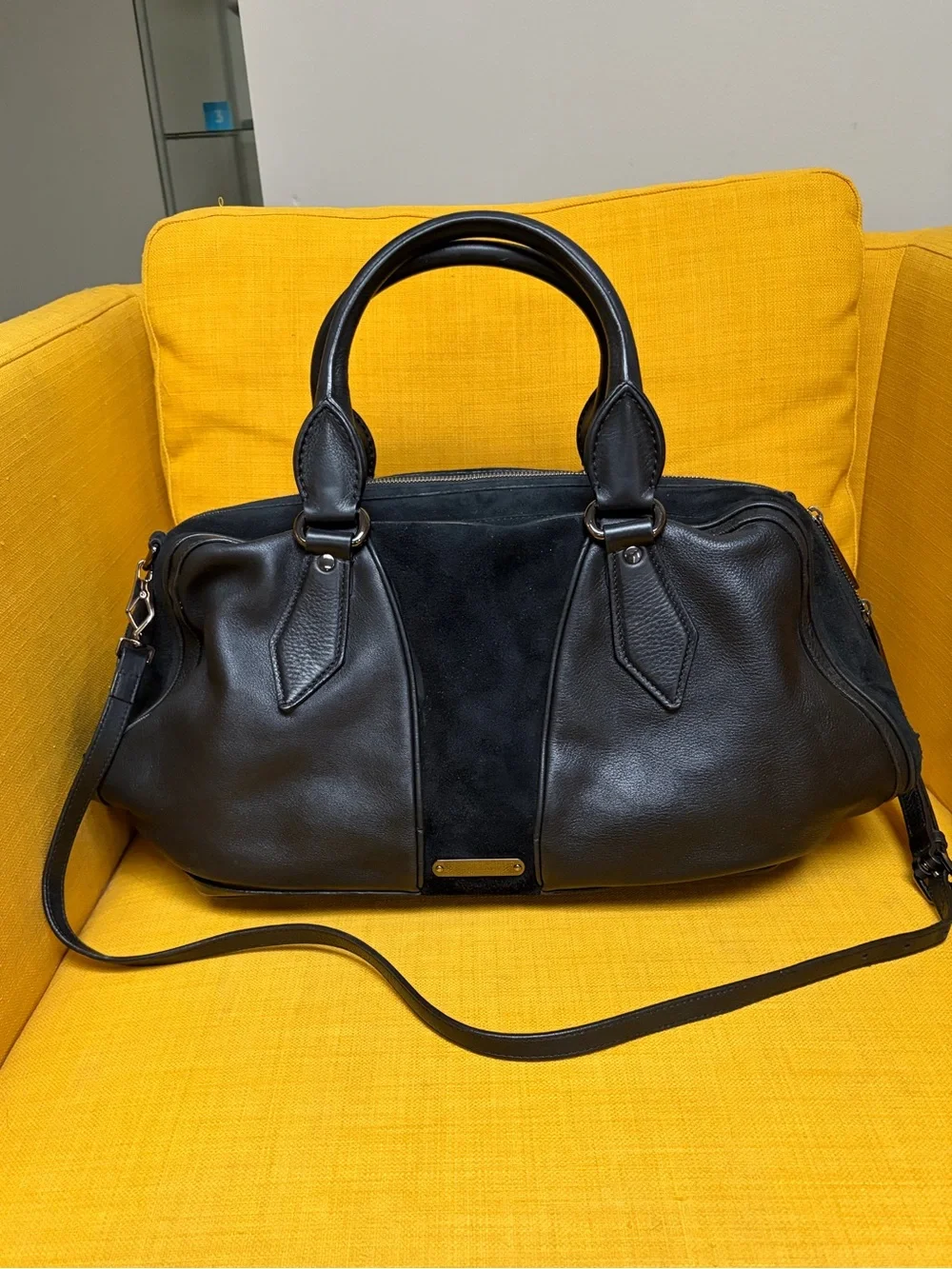 GUC Burberry Leather Satchel Bag